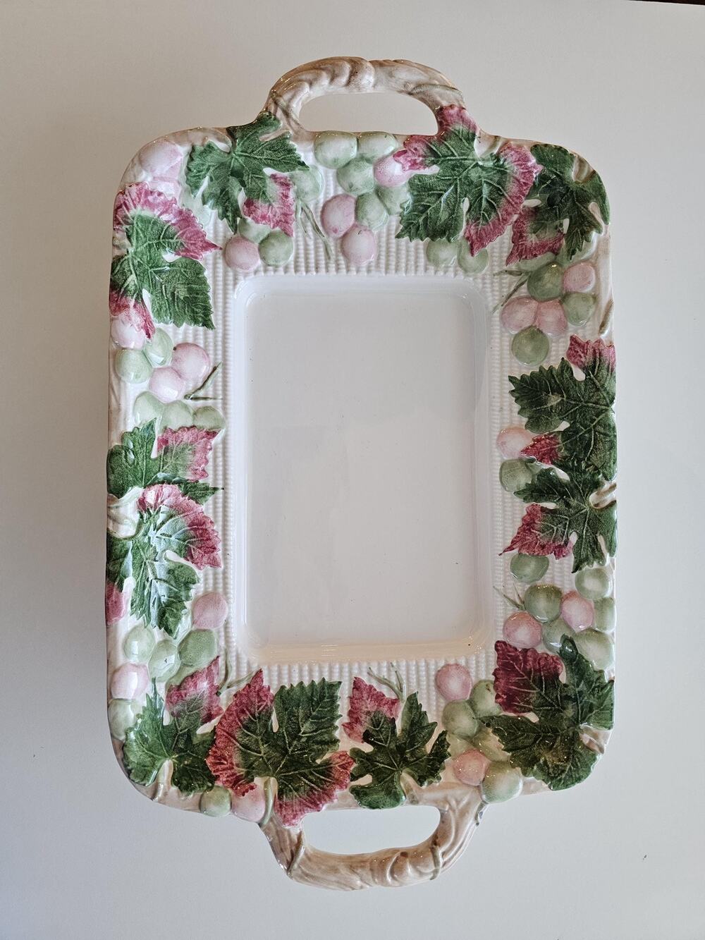 Vintage 1988 Fitz & Floyd Bordeaux Grape Platter,16 Inch Serving Tray